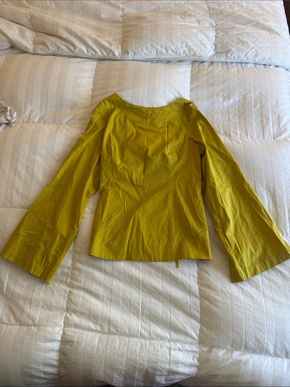 Staud Women’s Long-Sleeve Tie-Back Top in Chartreuse